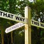 sign symbolizing indecision, choices, opportunity, the way forward